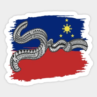 Philippine Flag Tribal line Art / Baybayin word NGA Sticker